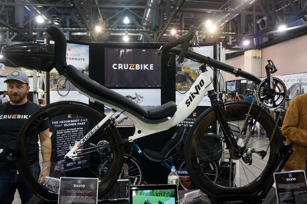 RCC/PBE15 Cruzbike Shows Prototype Leaning Trike Conversion, Carbon Seat Box for Front Wheel