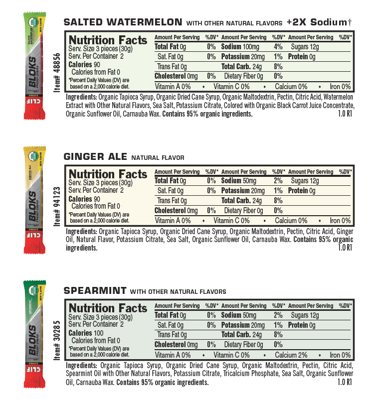 Joining The Current Eight Flavors CLIF Will Soon Have 11 Of BLOKS Which All Use 95 Organic Ingredients Depending On Flavor Joining The Current Eight Flavors CLIF Will Soon Have 11 Of BLOKS Which All Use 95 Organic Ingredients Depending On Flavor